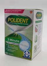 Polident Antibacterial Denture Cleanser120 Tablets Exp.07/2027 Triple Mint Fresh