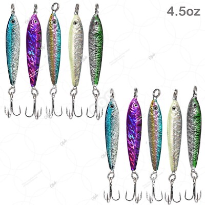 10pcs Fishing 5color 4.5oz Double Face Mega Metal Fish Jigs Swimmer Lures New