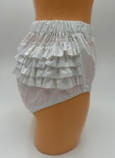 Super Soft PVC Ruffle adult diaper 4302WL Glossy Finish Abdl Ruffle Pants