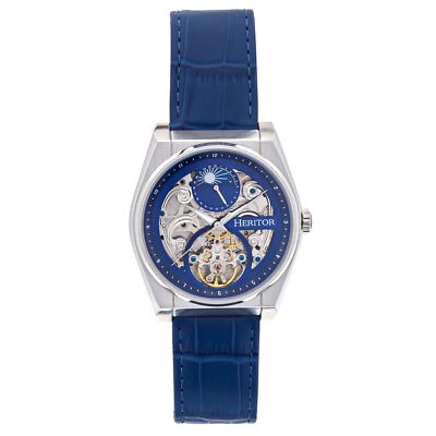 HERITOR Automatisch Daxton Skelett Uhr - Blau
