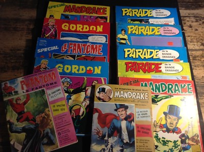 Lot de 11 Albums - Mandrake - Phantom - Flash Gordon - Parade - BD3