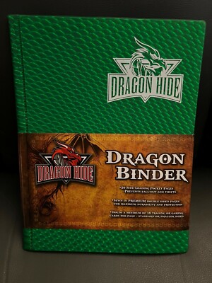 DRAGON HIDE GREEN 9-POCKET 20 Side Loading Pages BINDER New | eBay