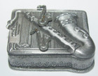 Vintage Torino Saxaphone Jazz Brooch Pin Necklace Earrings Jewelry Trinket Box — photo 2