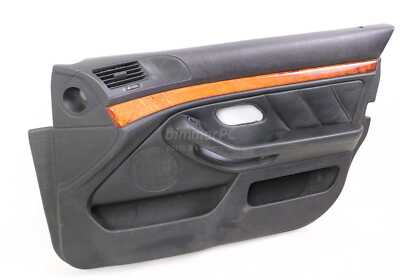 BMW E39 5-Series Black Front Passengers Door Panel Leather Trim