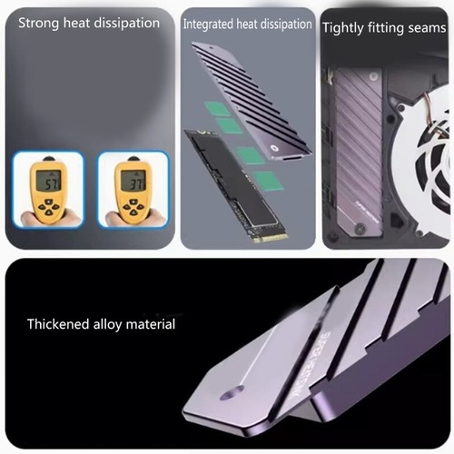 M.2 SSD Heatsinks, Large Area Solid Aluminum Cooling ThermalPad for Slim NVME - Afbeelding 6 van 8