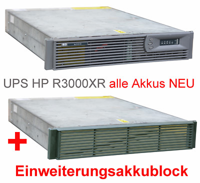 SMART UPS USV 3kVa 3000VA HP R3000XR RACKVERSION NEUE AKKUS + ZUSATZAKKUBLOCK 80