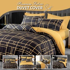 Duvet Cover Set King Size Luxury Reversible Quilt Cover Bedding Set Double