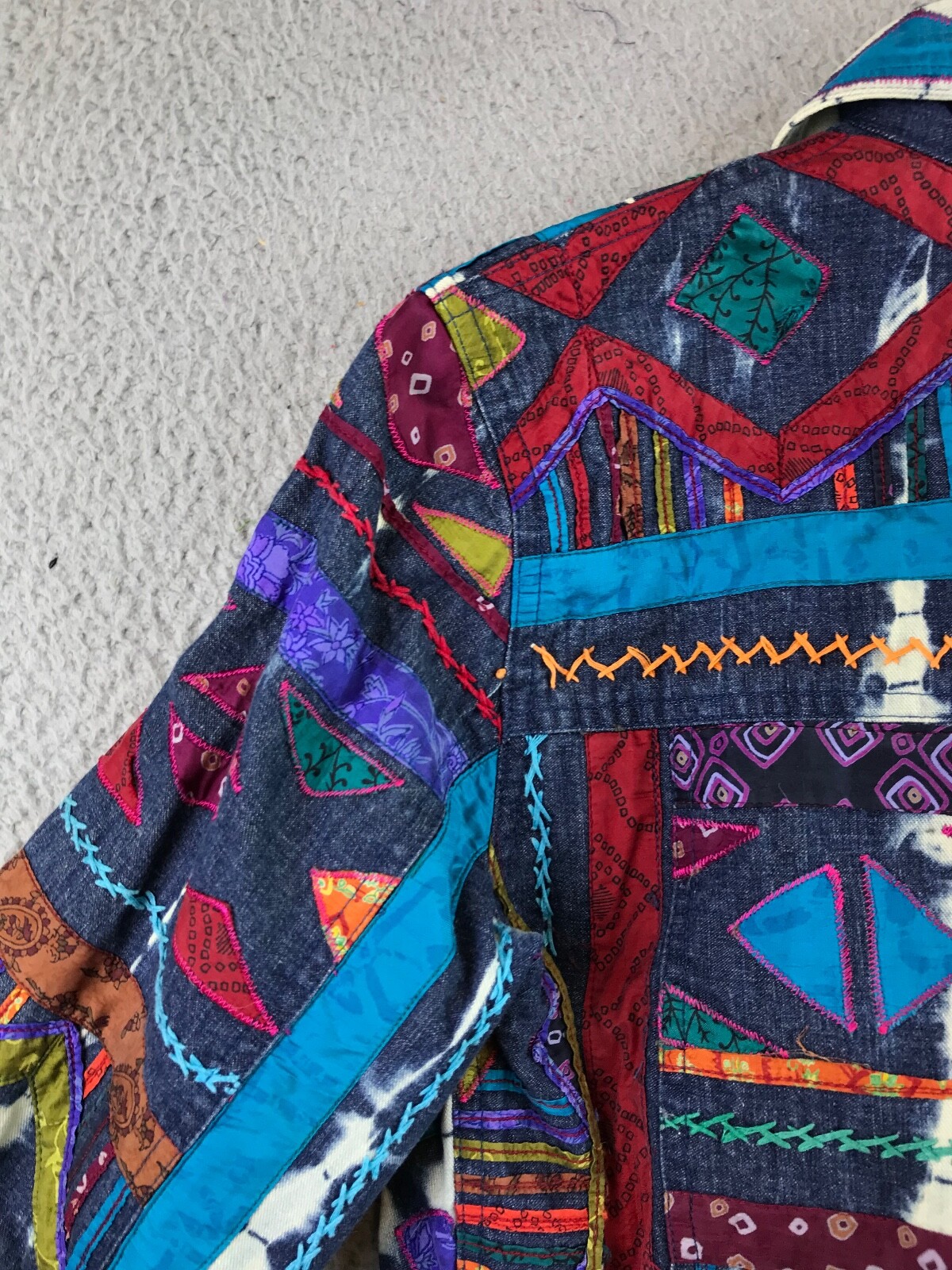 Chicos Designs Jacket Patchwork Denim Women's Siz… - image 17