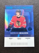 2021-22 Credentials #93 Nicolas Beaudin Debut Ticket Rookie Blue /99 SSP Chicago