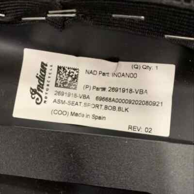 Indian 2691918-VBA Motorcycle Seat Black | eBay