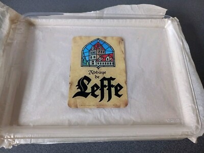 SET 9 NEUE WERBETAFELN BIER LEFFE TRANSPARENT 27,5 CM X 20,5 CM