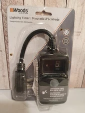 Woods 50013 Outdoor 24hr Digital Timer With Photocell Lighting New