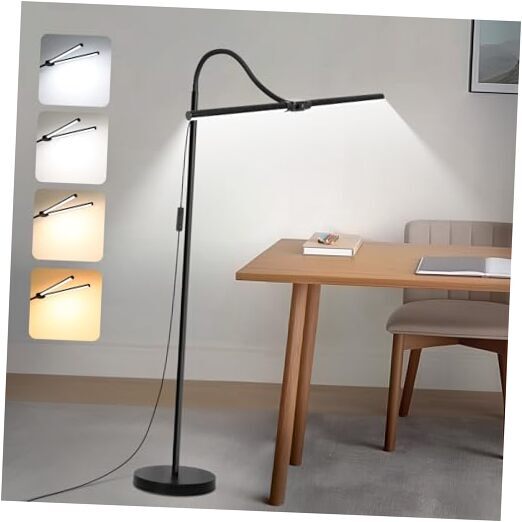 LED Floor Lamp, 15W/1800LM Bright Reading Floor Lamp for Office with Double