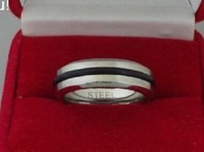 Edelstahl Ring Bandring Partnerring Herren Damen Kautschukring schwarzer