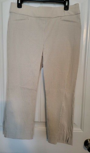 Beige/White Pinstripe Stretch 
