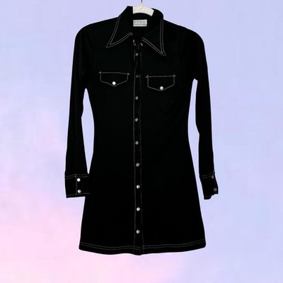 Vintage 90s y2k button up xoxo mini dress