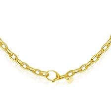 14K Yellow Gold 5mm Rolo Chain (Hollow) 18" Best for Lock Connectors
