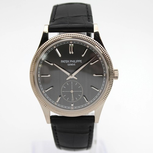 Patek Philippe Calatrava 18K White Gold Gray Dial Men Watch 61...