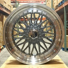 20 Rs Style Gunmetal Machine Lip Staggered Wheels Rims 20x8.59.5 5x114.3 5x120