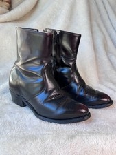 Vintage Dan Post Black Leather Western Ankle Boots Made in USA Women’s 7M