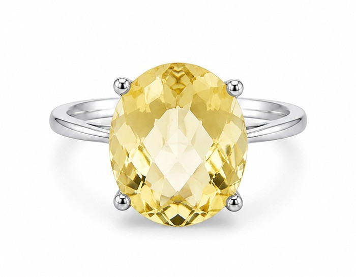 GENUINE 5.18 Cts YELLOW TOPAZ SOLITAIRE RING .925 STERLING SILVER - New With Tag
