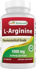  New Improved Formula Best Naturals L-arginine 1000 Mg 120 Tablets -
