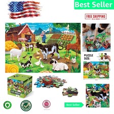Jumbo 48-Piece Farm Animal Floor Puzzle for Toddlers   Fun  Educational