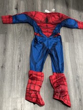 Spider-Man Boys Padded Complete Outfit Red Blue Full Body Suit Costume Toddler