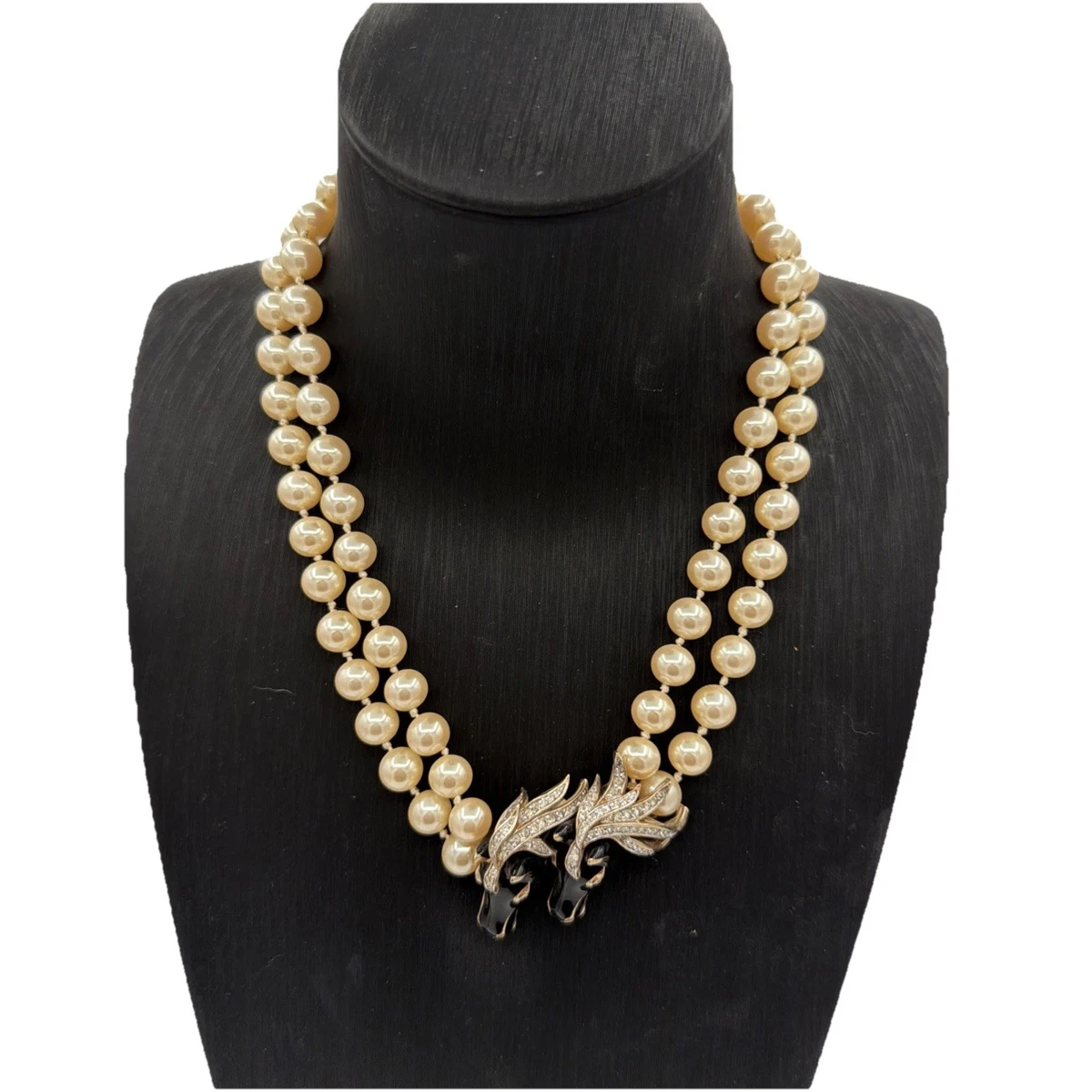PANETTA パネッタ ストーン ヴィンテージ ネックレス ゴールド ブラック Panetta In Vintage Designer Costume Necklaces & Pendants for sale