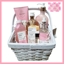 GIFT BASKET ROSE VANILLA "LOVE" AROMATHERAPY 6 PIECE BY BATH  BODY WORKS NEW 