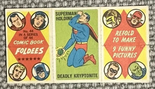 1966 Comic Book Foldees #44 Superman DC Card Vintage Fold-Out Original NM Beaut