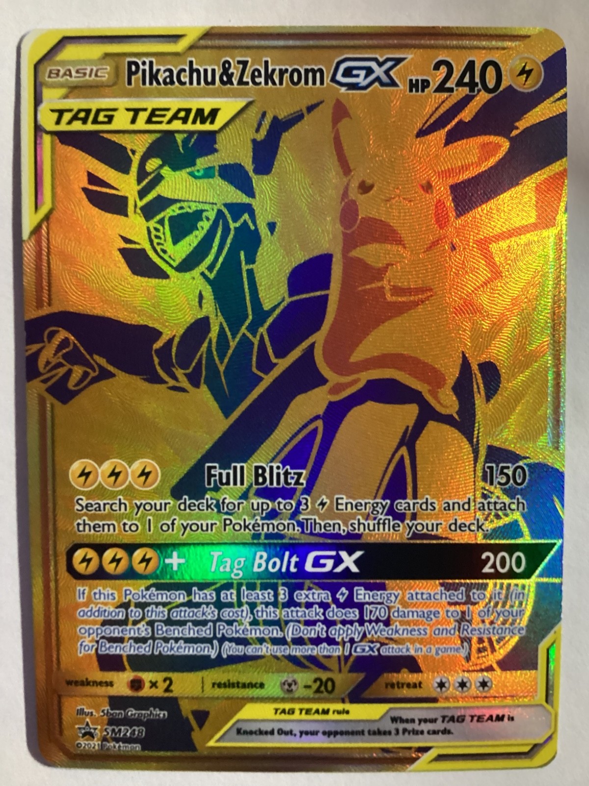 Pikachu & Zekrom GX SM248 Black Star Promo Tag Team Pokemon TCG Card NM