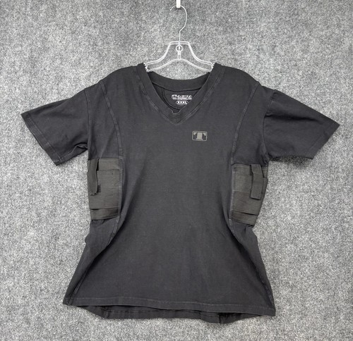 Tagua Black Fitted Tactical Holster Shirt V Neck Short Sleeve Stretch Mens XXXL