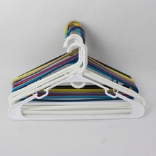 Lot of 14 Plastic Clothes Hangers Assorted Colors