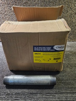 (QTY 15) Proflo IGNJ10 1-1/2'' x 10'' Galvanized Steel Pipe Nipples SCH 40 Welded