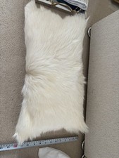 Ivory Goat Fur Cushion Lumbar New Without Filling