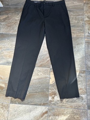 Daniel Hechter Paris Mens 36x30 Black Stretch Easy Care Pants Trousers $85 NEW