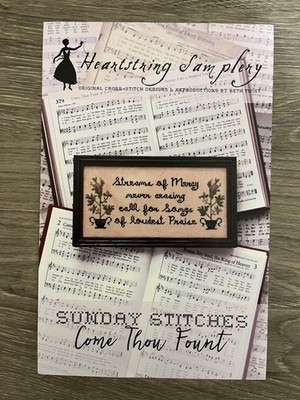 Heartstring Samplery ''Sunday Stitches Come Thou Fount'' Cross Stitch Chart Relig 