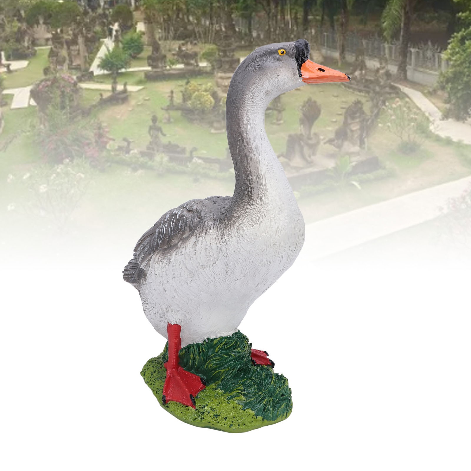 ✿ Goose Garden Statue Realistic Cute Resin Goose Sculpture For Flowerbed
