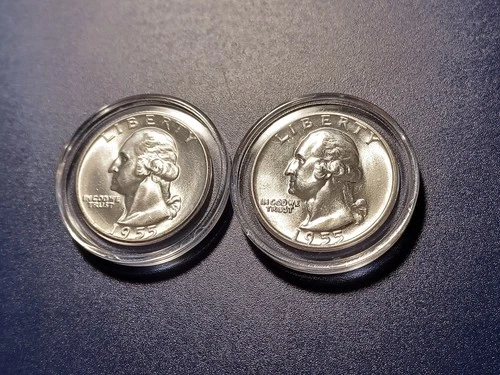 Nice Pair of Gem BU 1955-P & D Washington Quarters