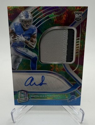 2021 Spectra Rookie Patch Auto Amon-Ra St. Brown Celestial RPA /99 RC Lions