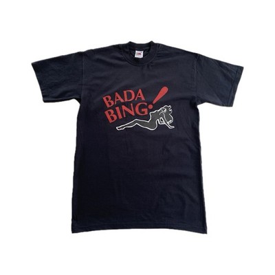T-Shirt Anfang 2000er ''Bada Bing!'' Sopranos Style Vintage Y2K schwarz | Größe XL