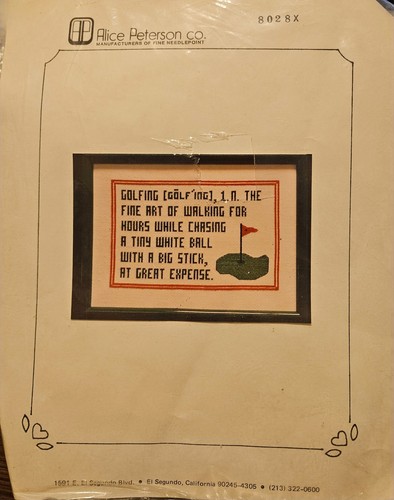 Golfing Counted Cross Stitch Alice Peterson Kit Vintage golf 8028x