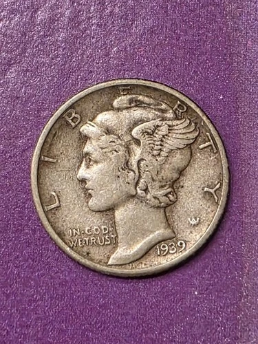 1939-P MERCURY 90% SILVER DIME   Very Fine + Condition   VERY NICE  SILVER  COIN