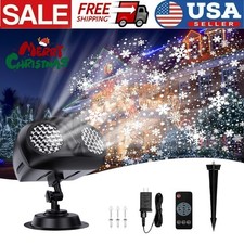 Christmas Snowflake Projector LED Moving Snowfall Laser Light Outdoor Landscape