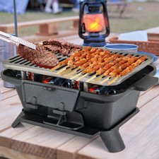 Portable Charcoal Grill 100 Percent Cast Iron Hibachi