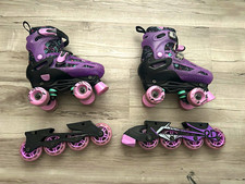 Roller Derby Adjustable Youth Girls Quad Roller Skates Size 3-6 Purple/Pink