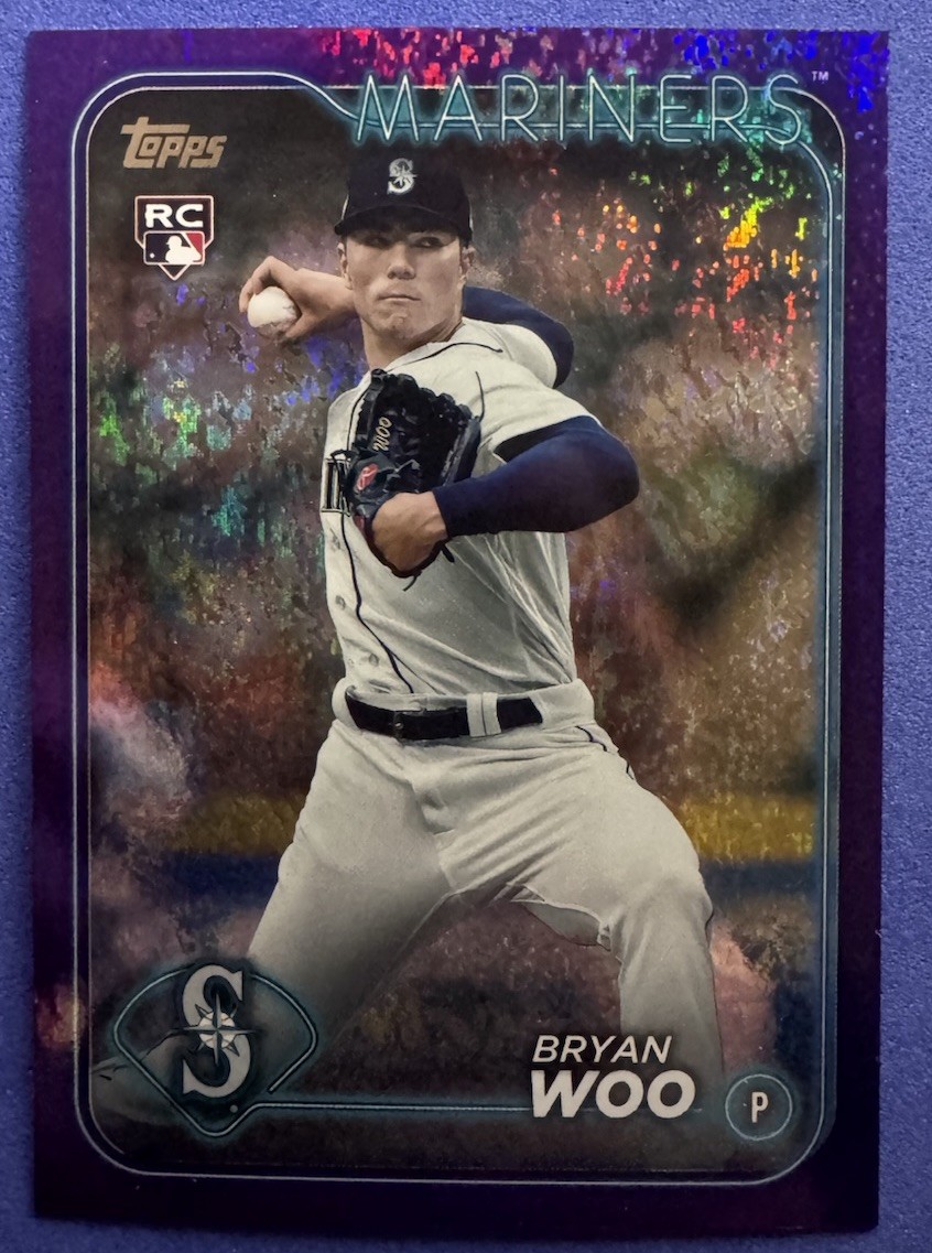 2024 Topps Series 1 - Bryan Woo #12 Purple Holofoil /799 (RC)
