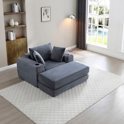 52.4'' Boneless Chaise Lounge Chair Indoor-Oversized Cloud-Like Cozy Comfy Mo