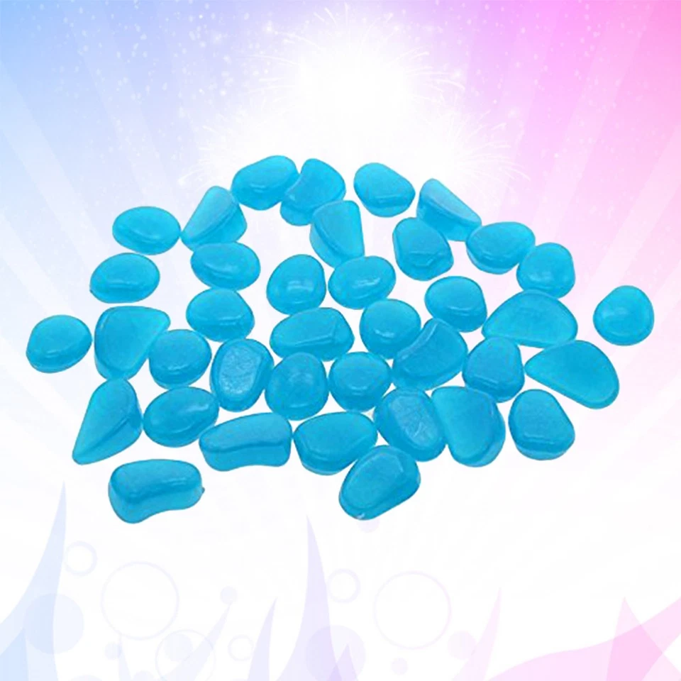 100 Piezas Piedras Pequeñas Brillantes Decoraciones Pecera Guijarros Coloridos Luminiscentes Foto 4 de 4